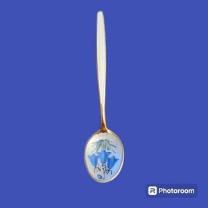 VTG DAVID ANDERSEN Norway Sterling 925S Blue Bell Floral Collector's Spoon